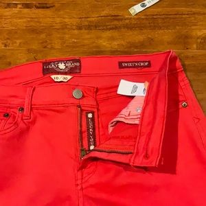 Lucky Brand  Cropped Red Jeans Size 10 EUC
